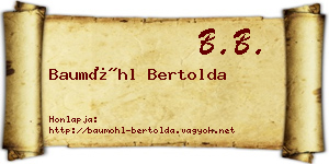 Baumöhl Bertolda névjegykártya